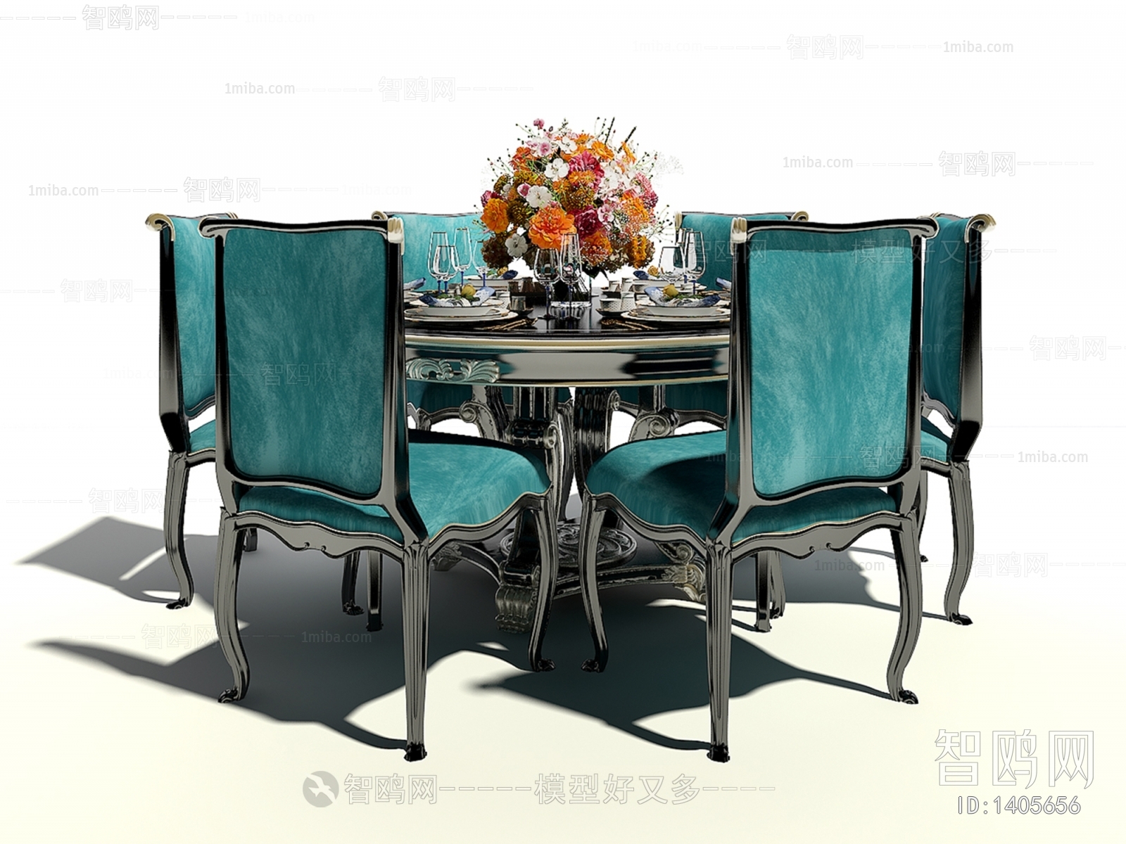 European Style Dining Table And Chairs