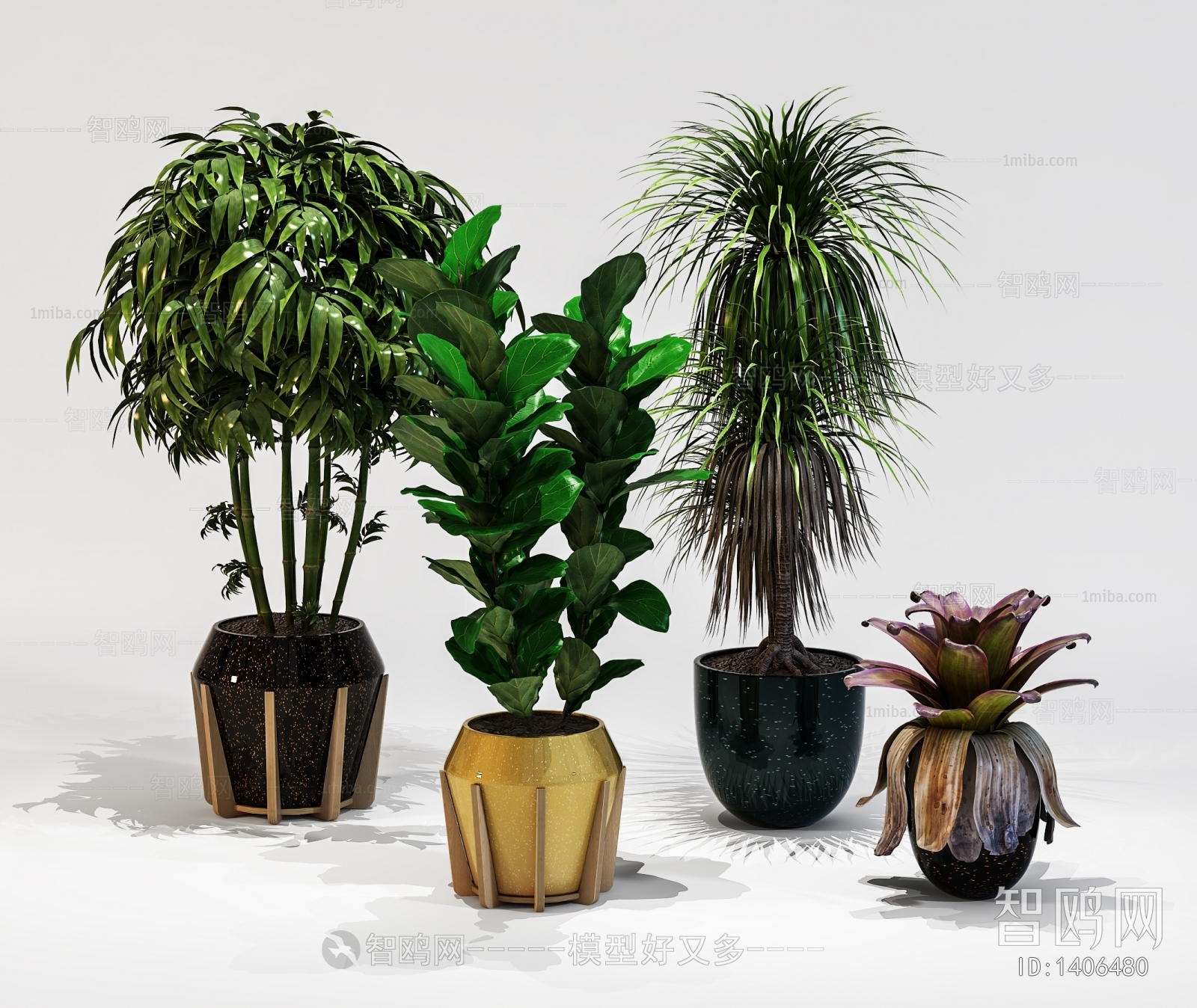 Modern Potted Green Plant