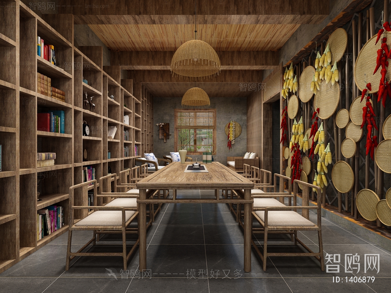 Chinese Style Bookstore Book Bar