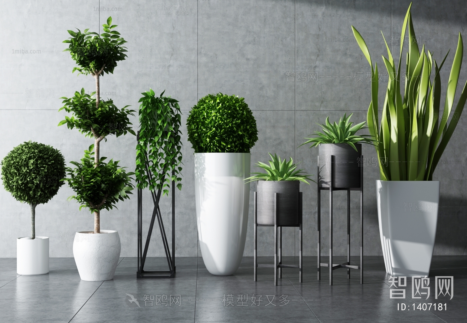 Modern Potted Green Plant