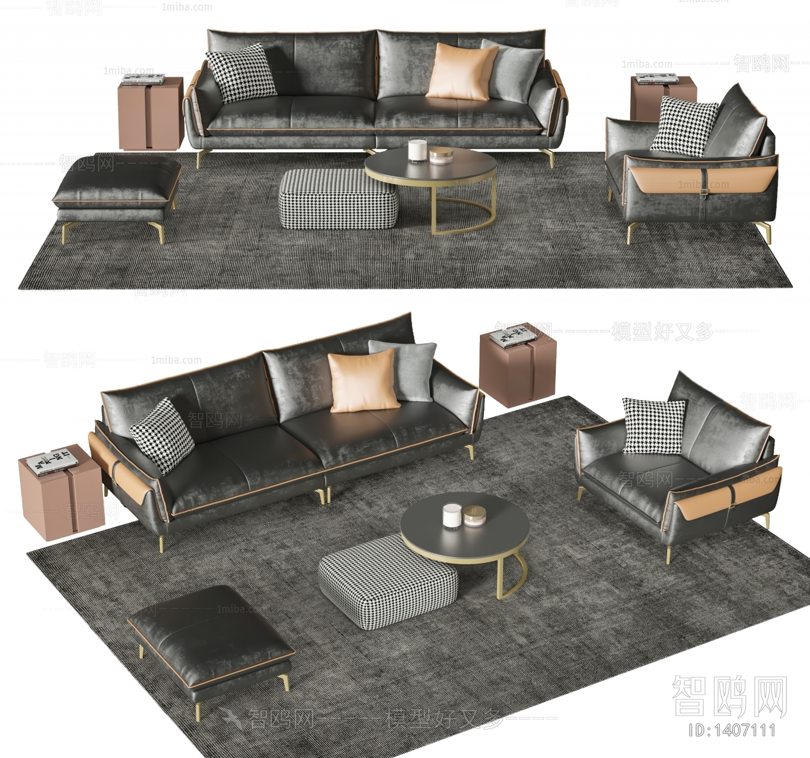 Modern Sofa Combination sketchup Model Download - Model ID.394361974 ...