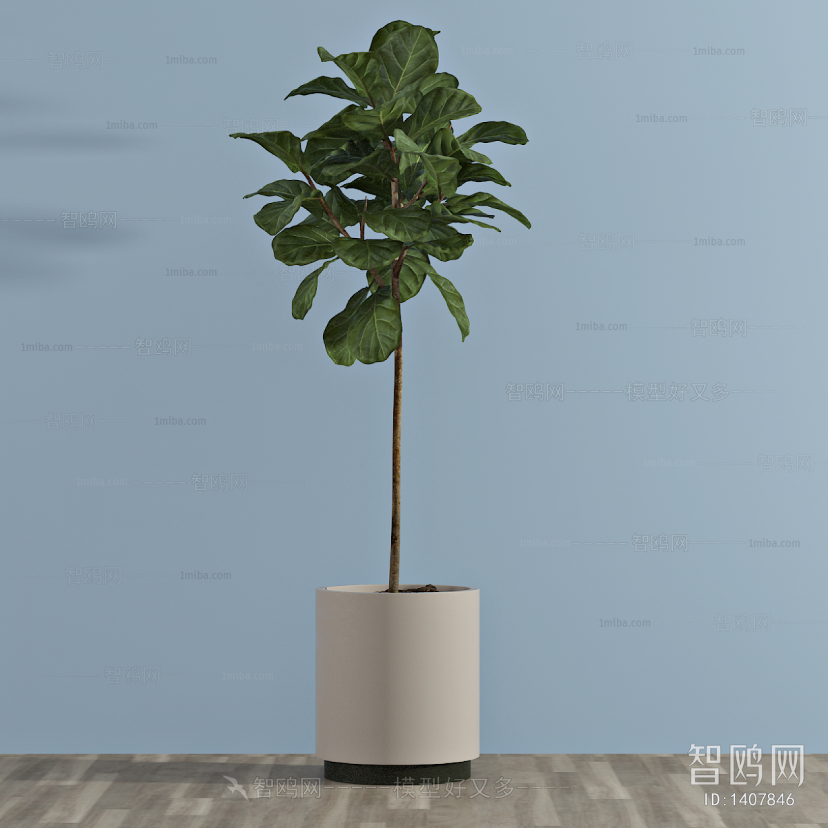 Modern Potted Green Plant