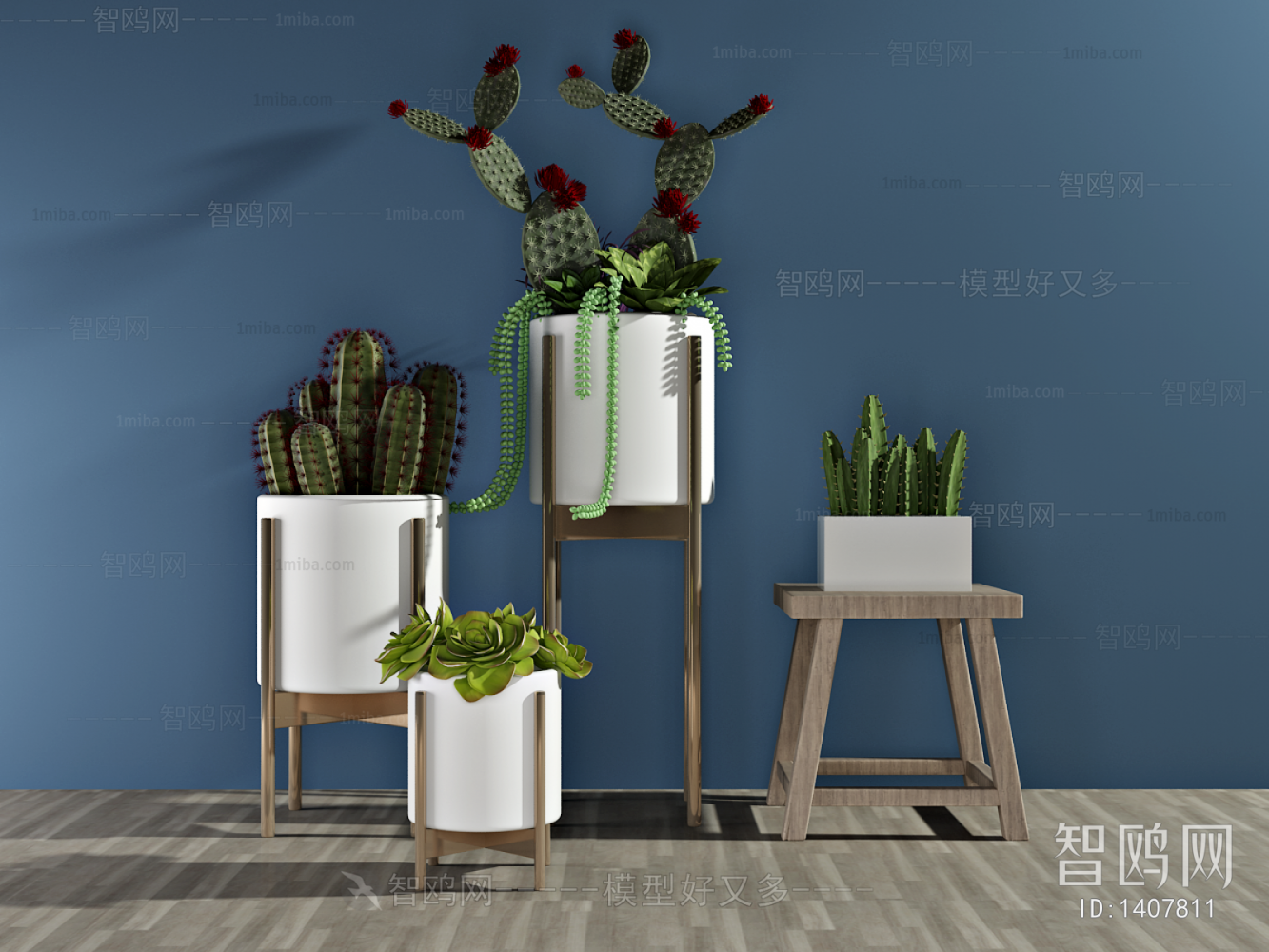 Modern Potted Green Plant