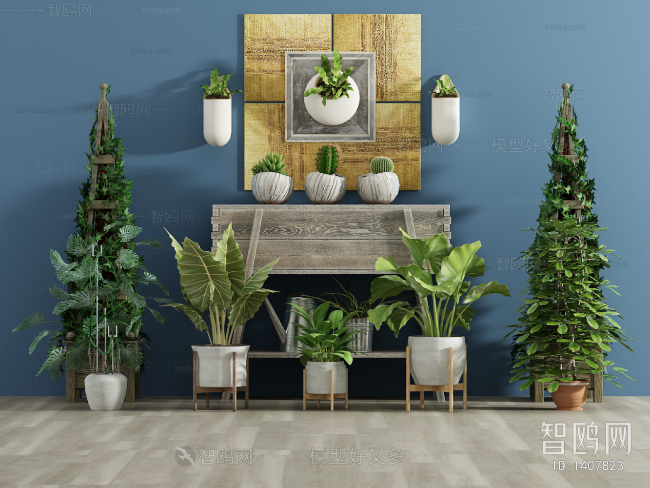 Modern Potted Green Plant