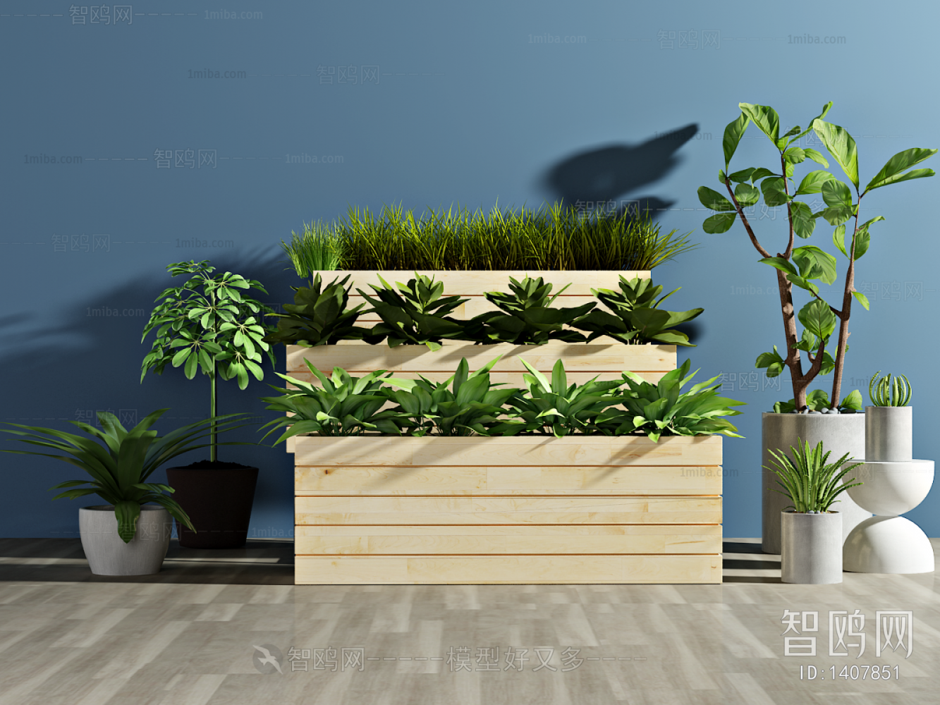 Modern Potted Green Plant