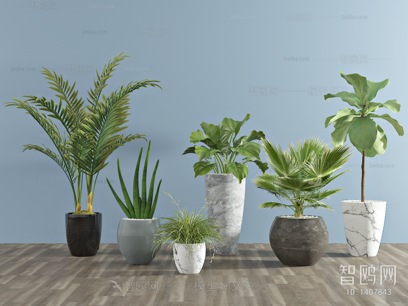 Modern Potted Green Plant