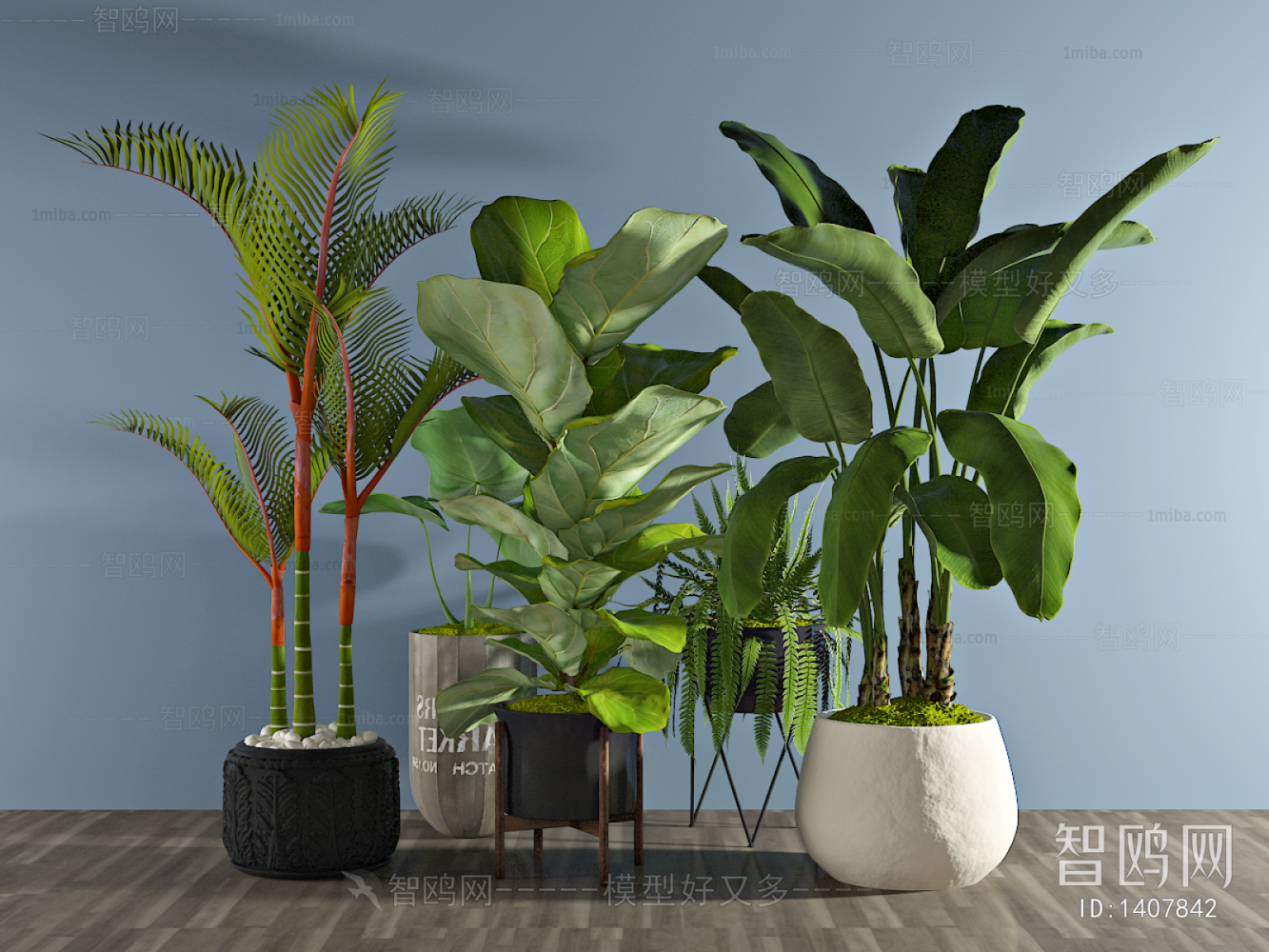 Modern Potted Green Plant