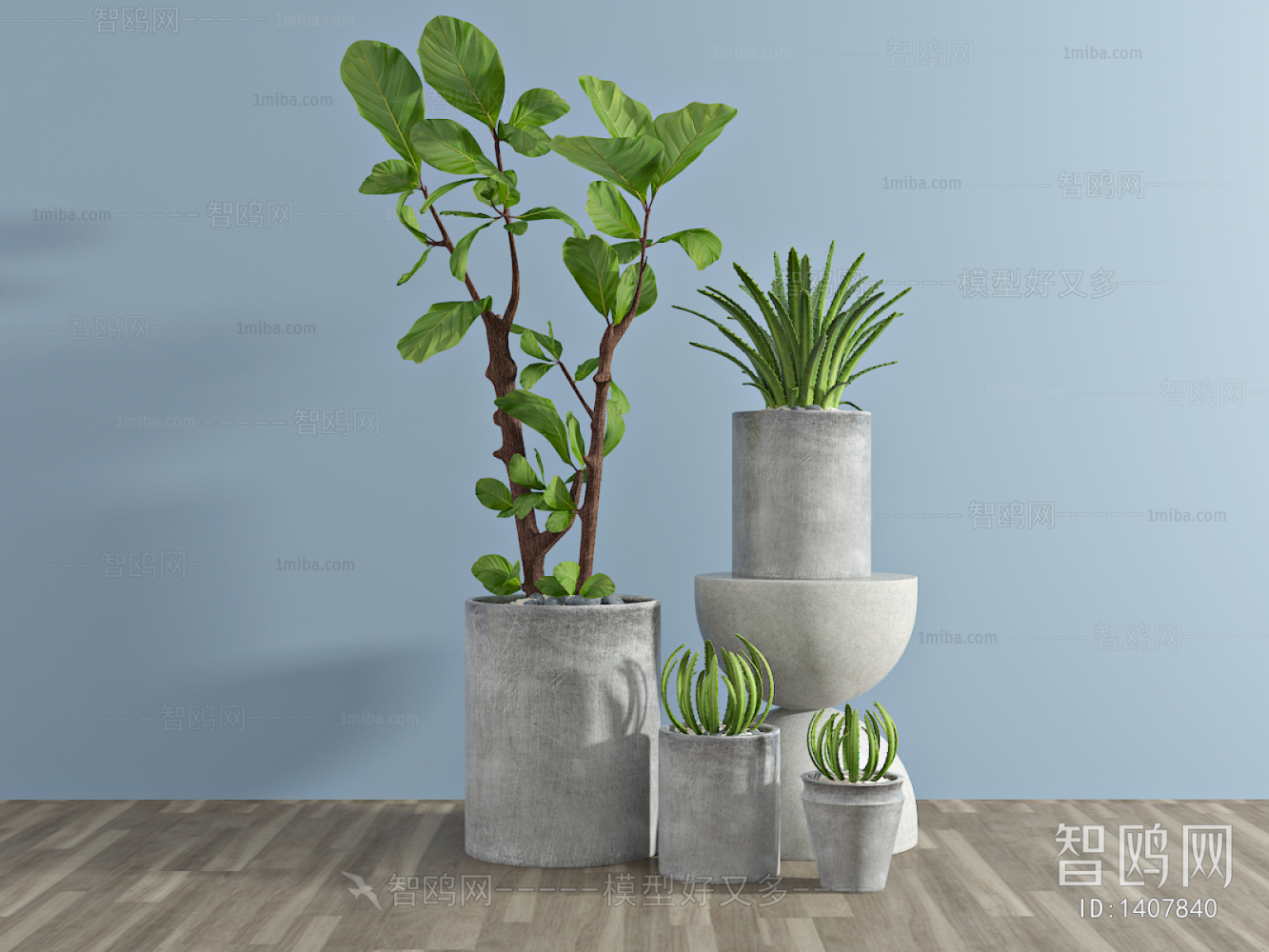 Modern Potted Green Plant