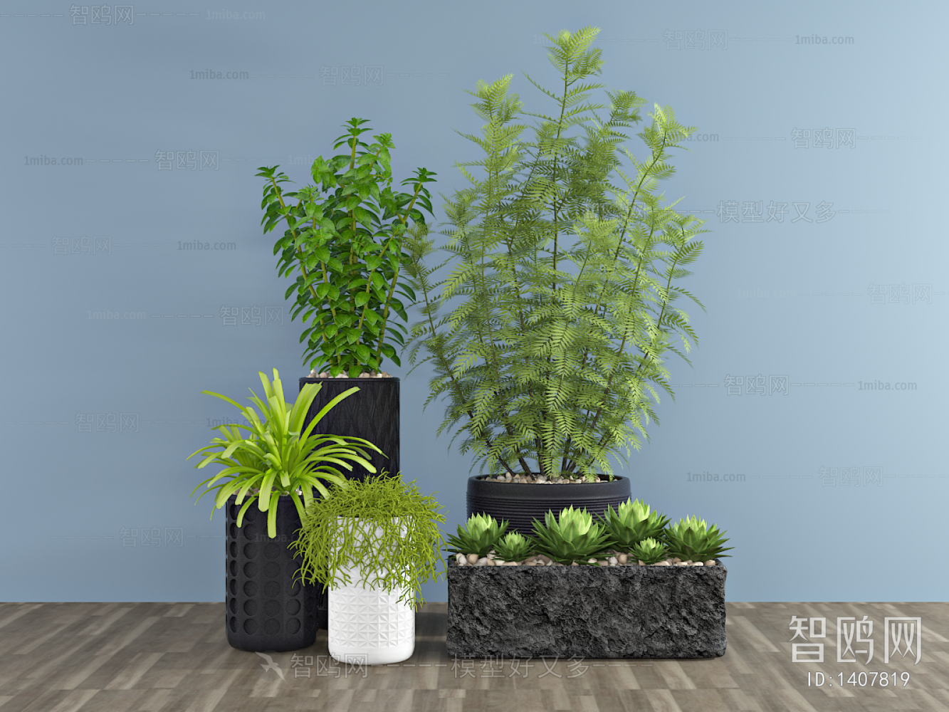 Modern Potted Green Plant