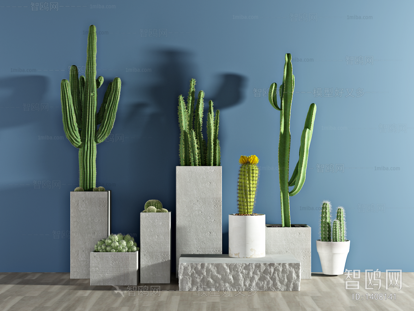 Modern Potted Green Plant