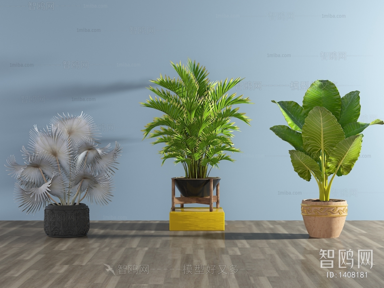 Modern Potted Green Plant