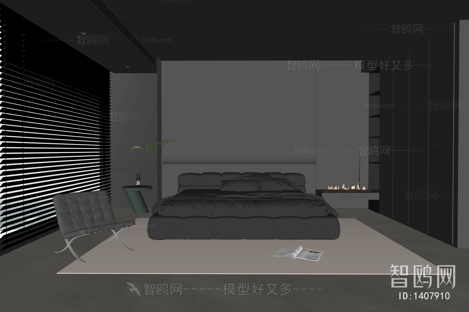 Modern Industrial Style Bedroom