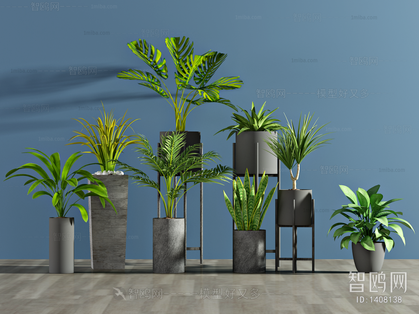 Modern Potted Green Plant