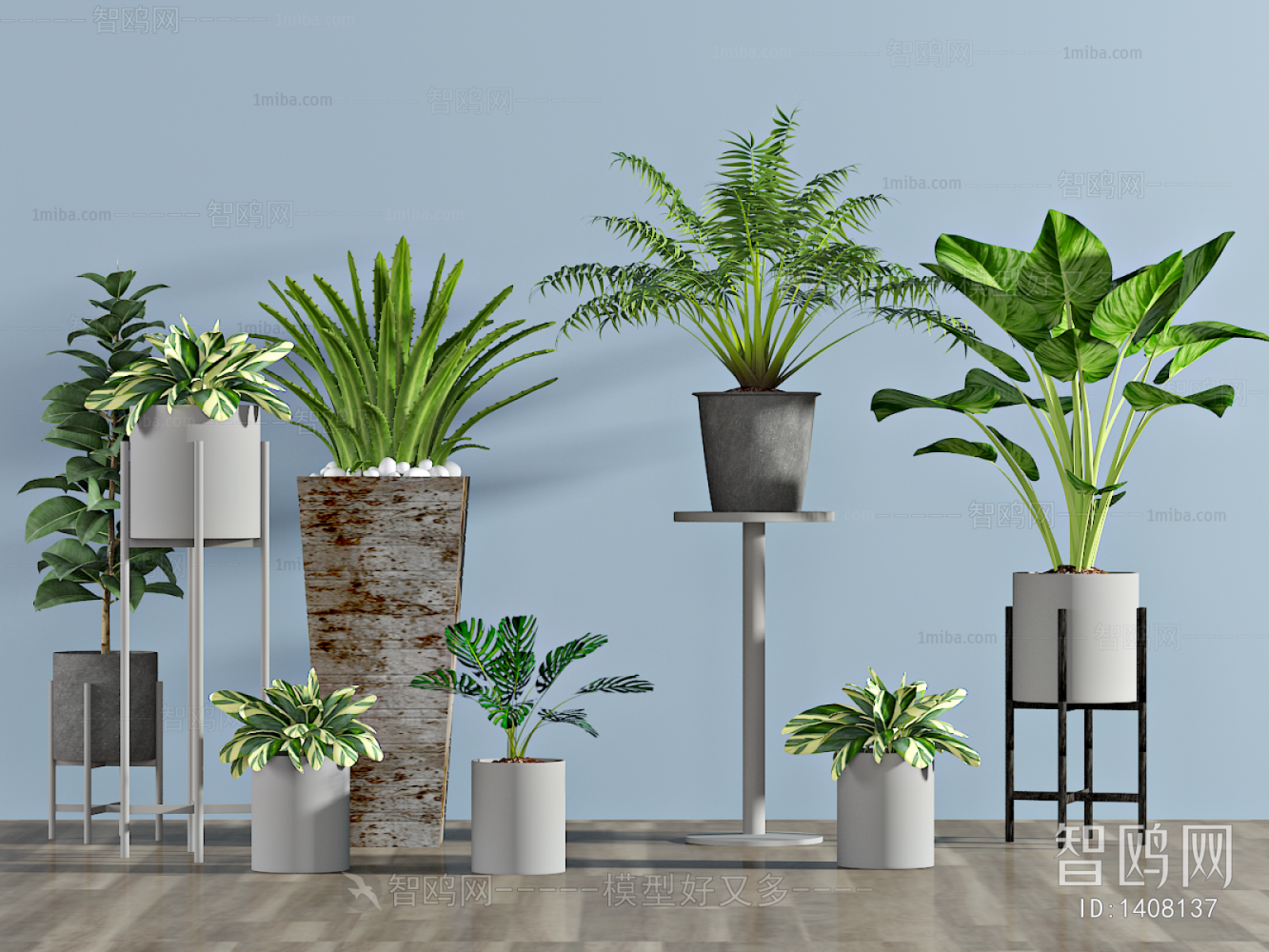 Modern Potted Green Plant