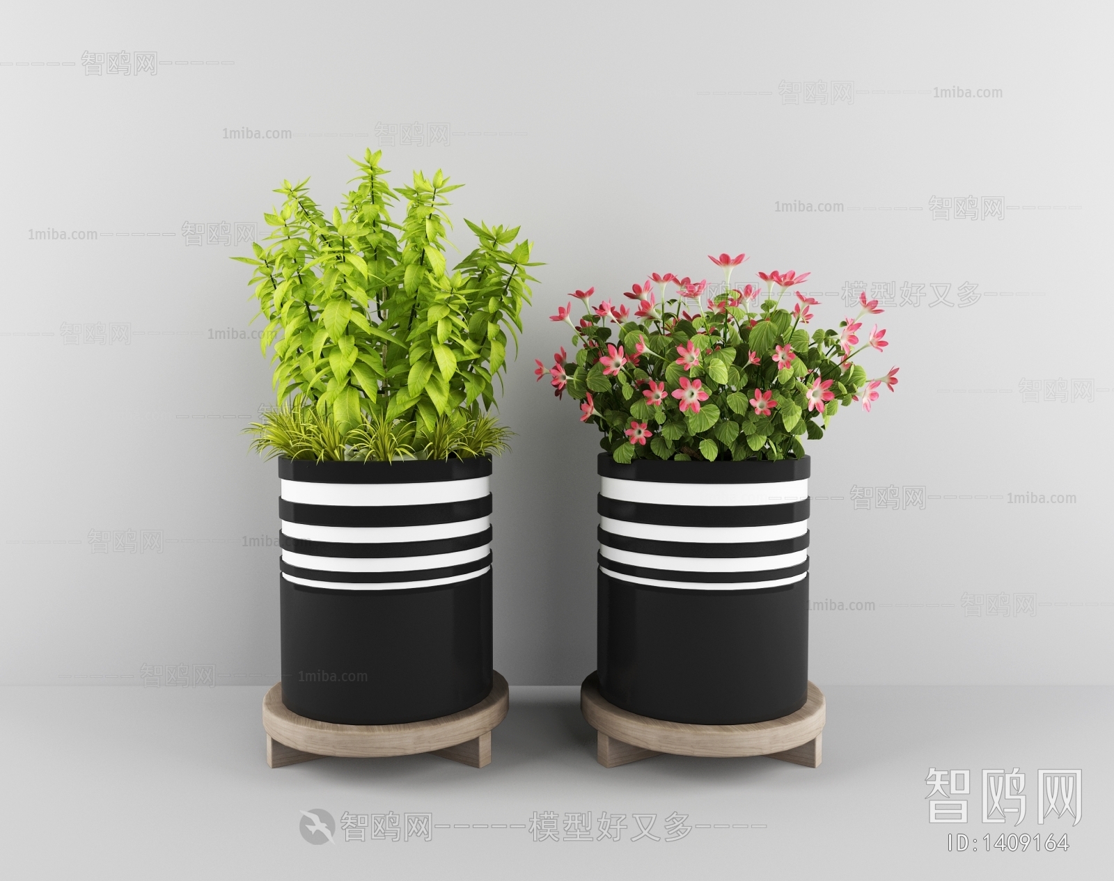 Modern Potted Green Plant