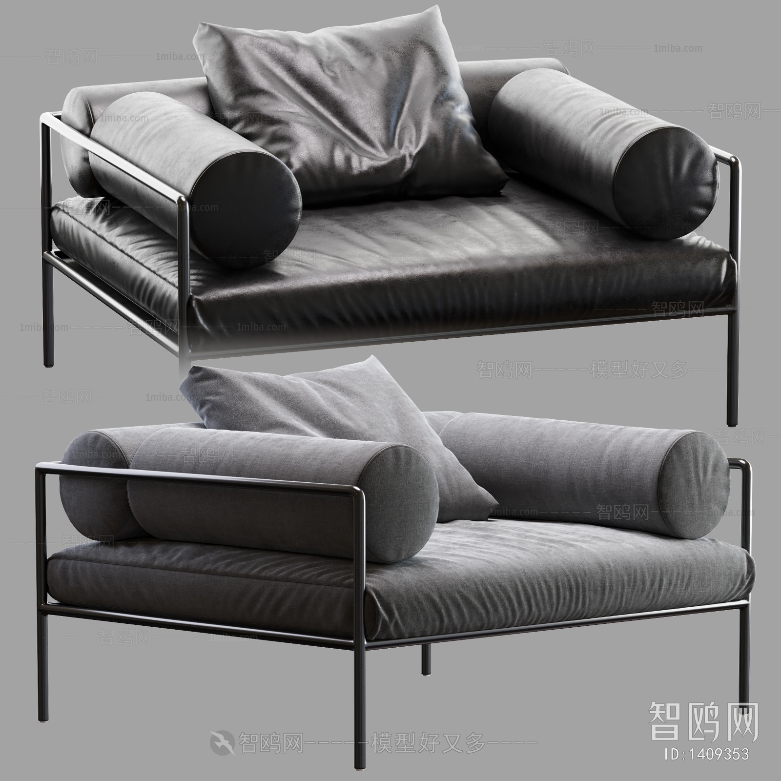 New Chinese Style Single Sofa