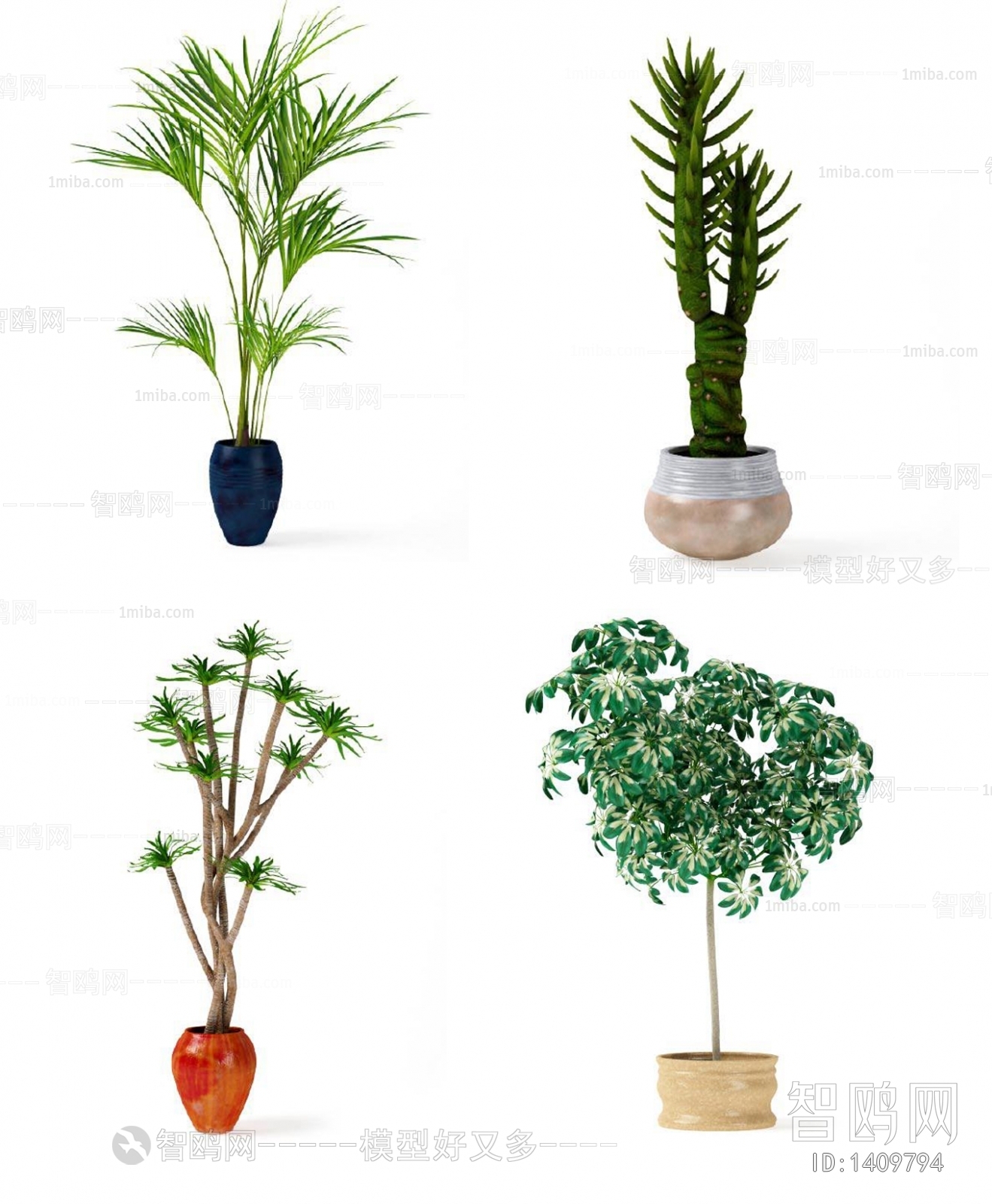 Modern Potted Green Plant