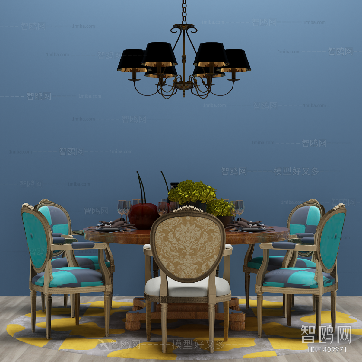 Simple European Style Dining Table And Chairs