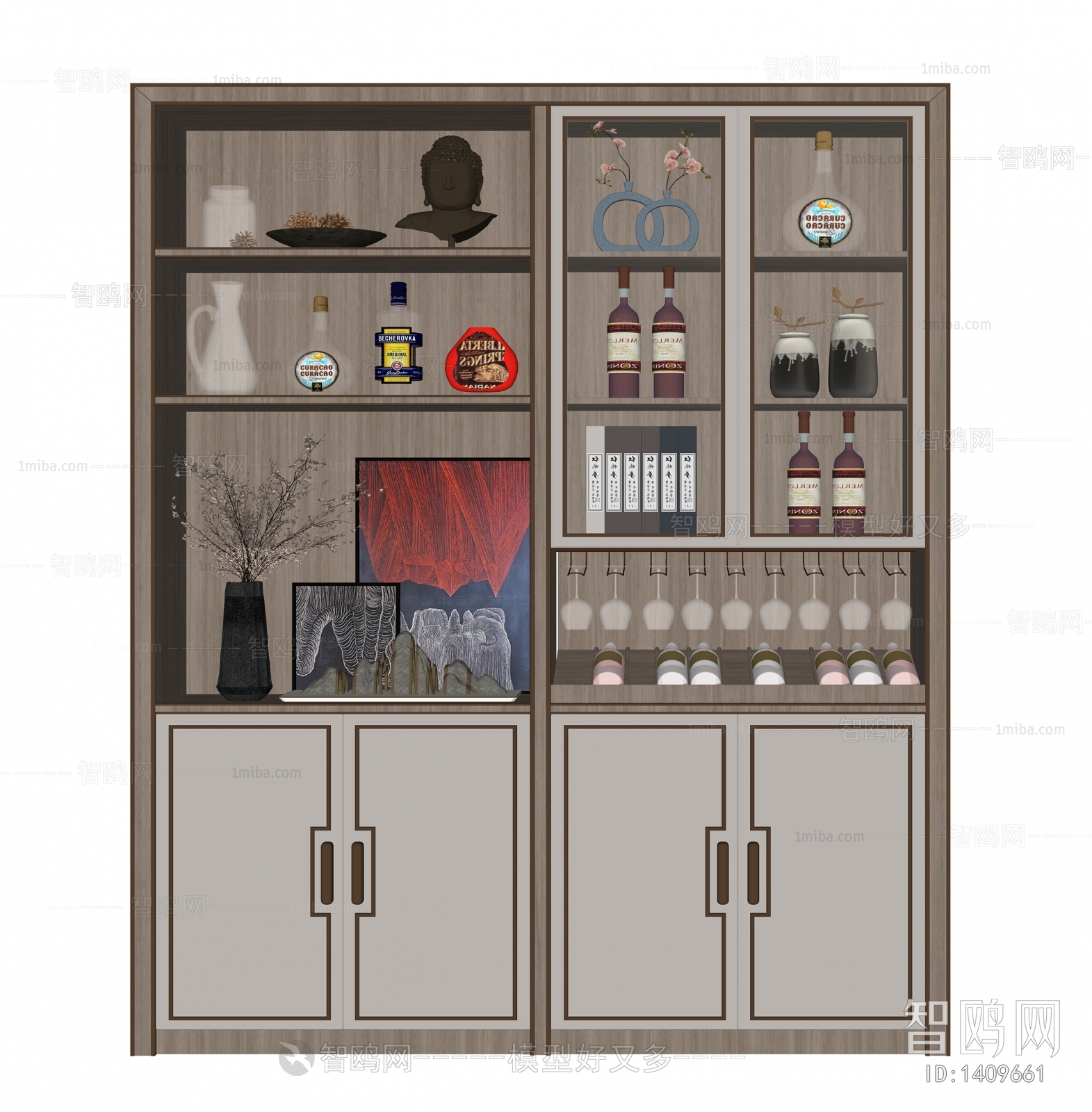 New Chinese Style Wine Cabinet