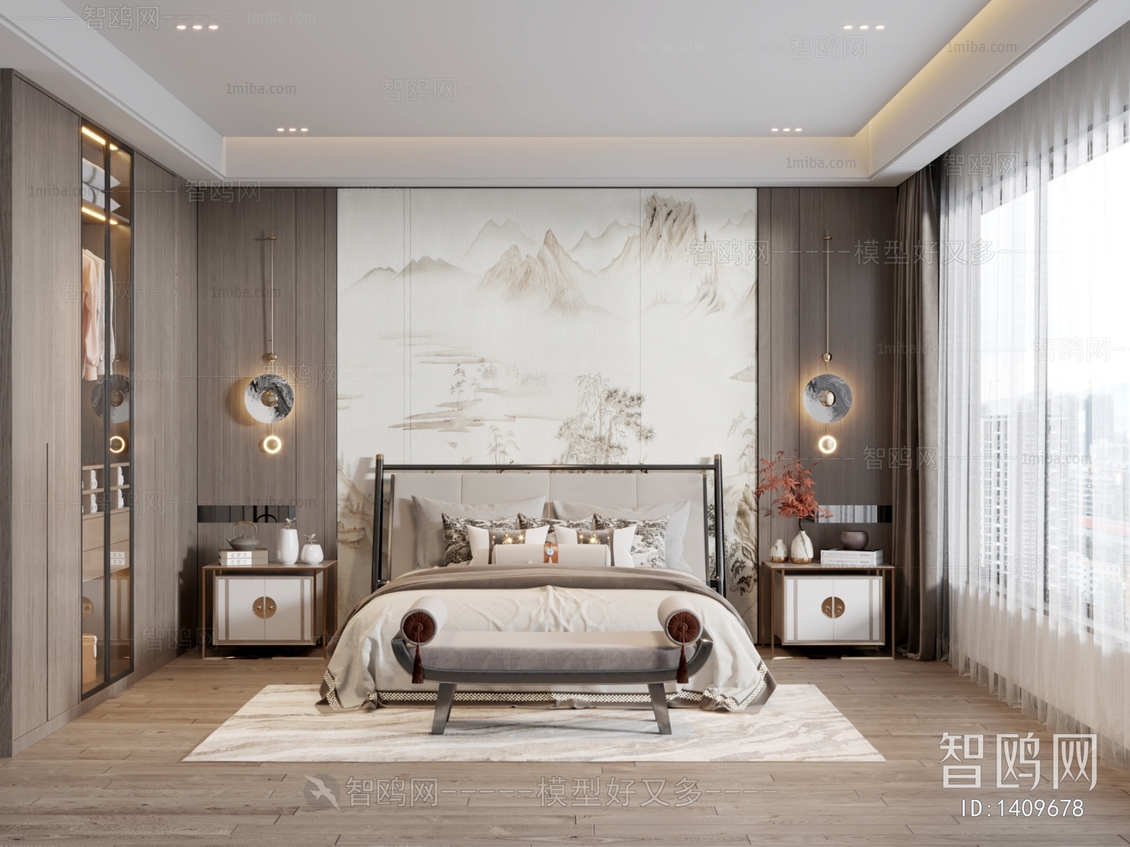 New Chinese Style Bedroom