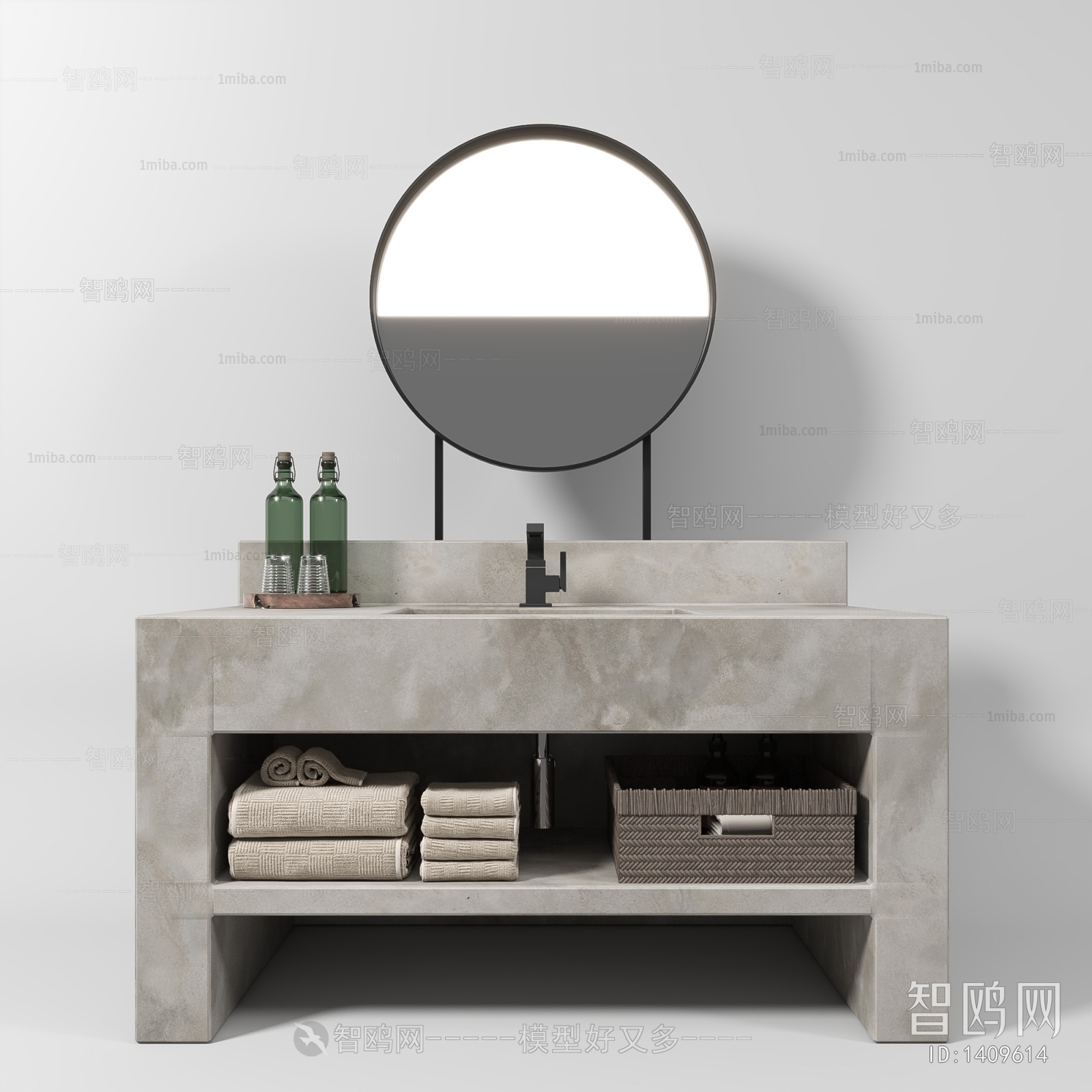 Wabi-sabi Style Bathroom Cabinet