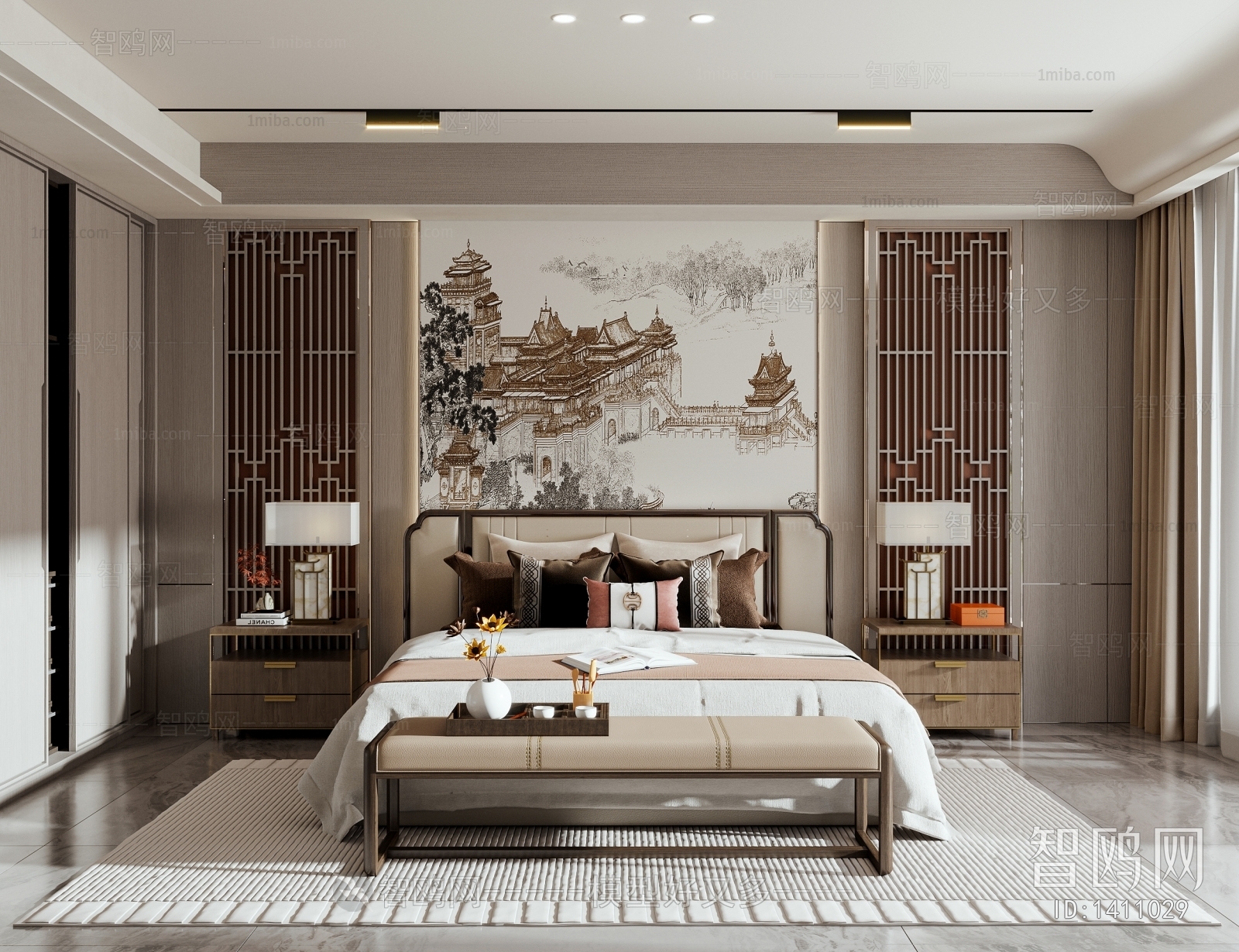 New Chinese Style Bedroom