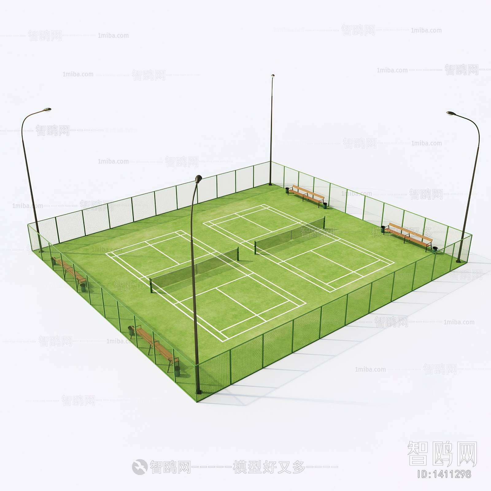 现代网球场 体育场 围栏