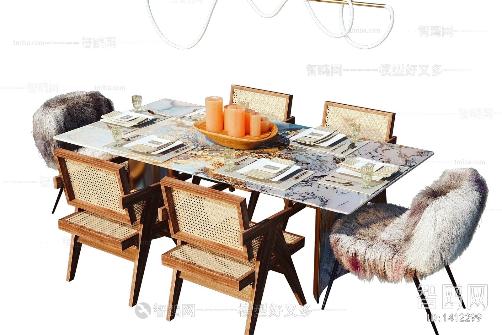 Wabi-sabi Style Dining Table And Chairs