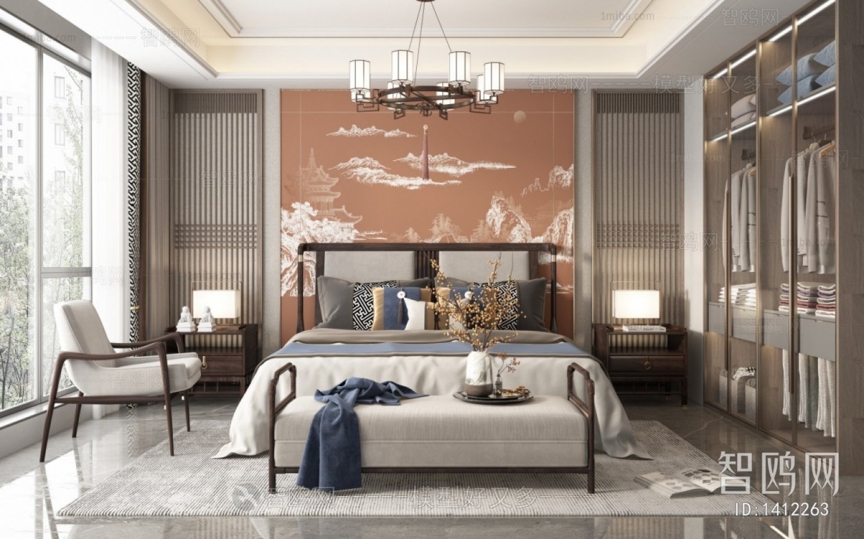 New Chinese Style Bedroom