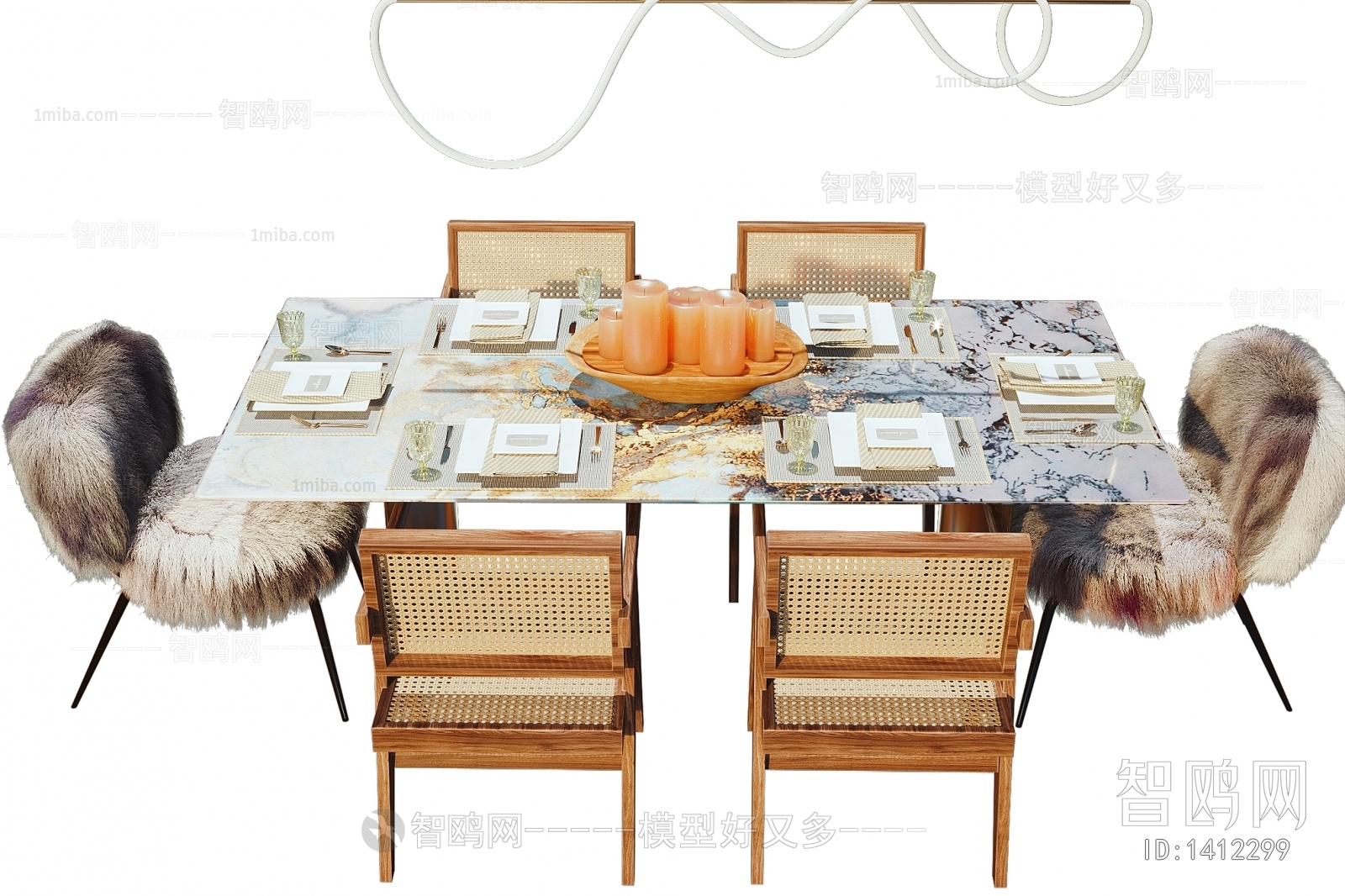 Wabi-sabi Style Dining Table And Chairs