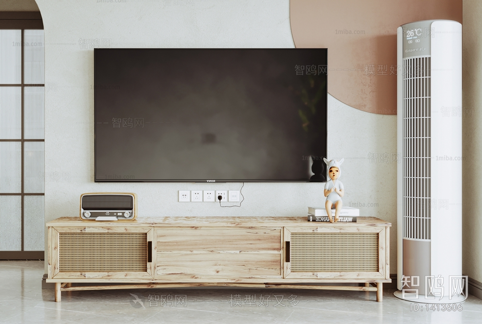 Wabi-sabi Style TV Cabinet