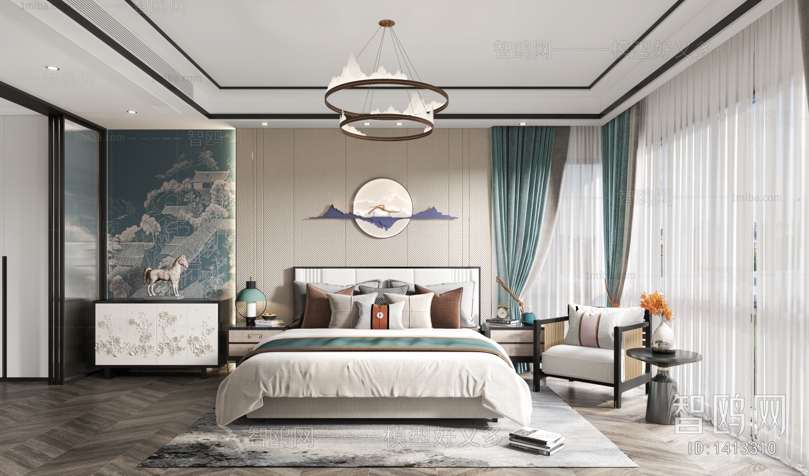 New Chinese Style Bedroom