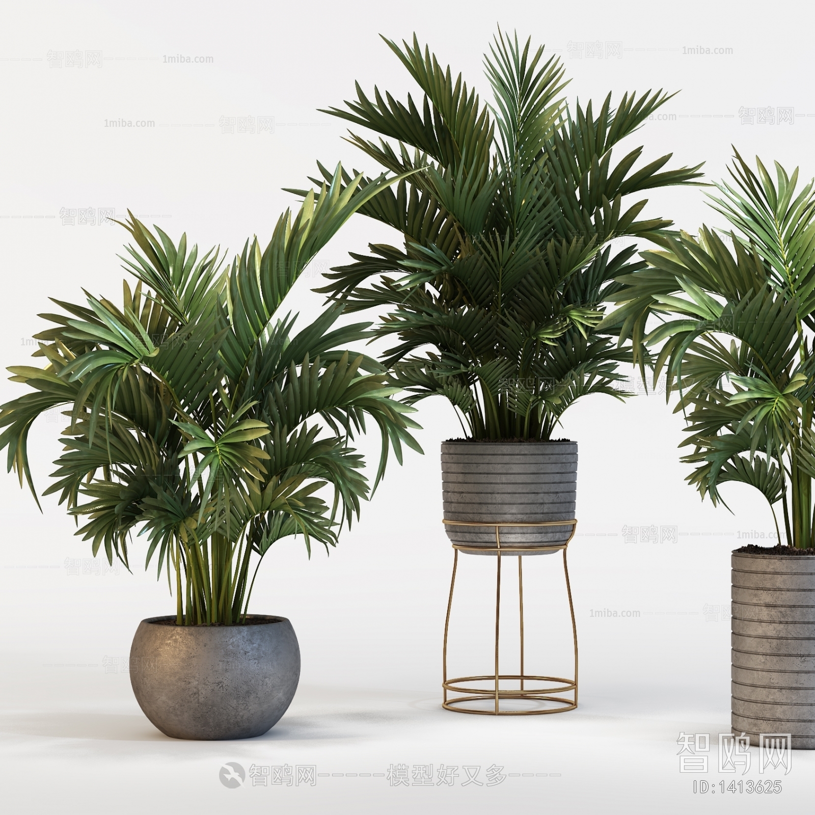 Modern Potted Green Plant