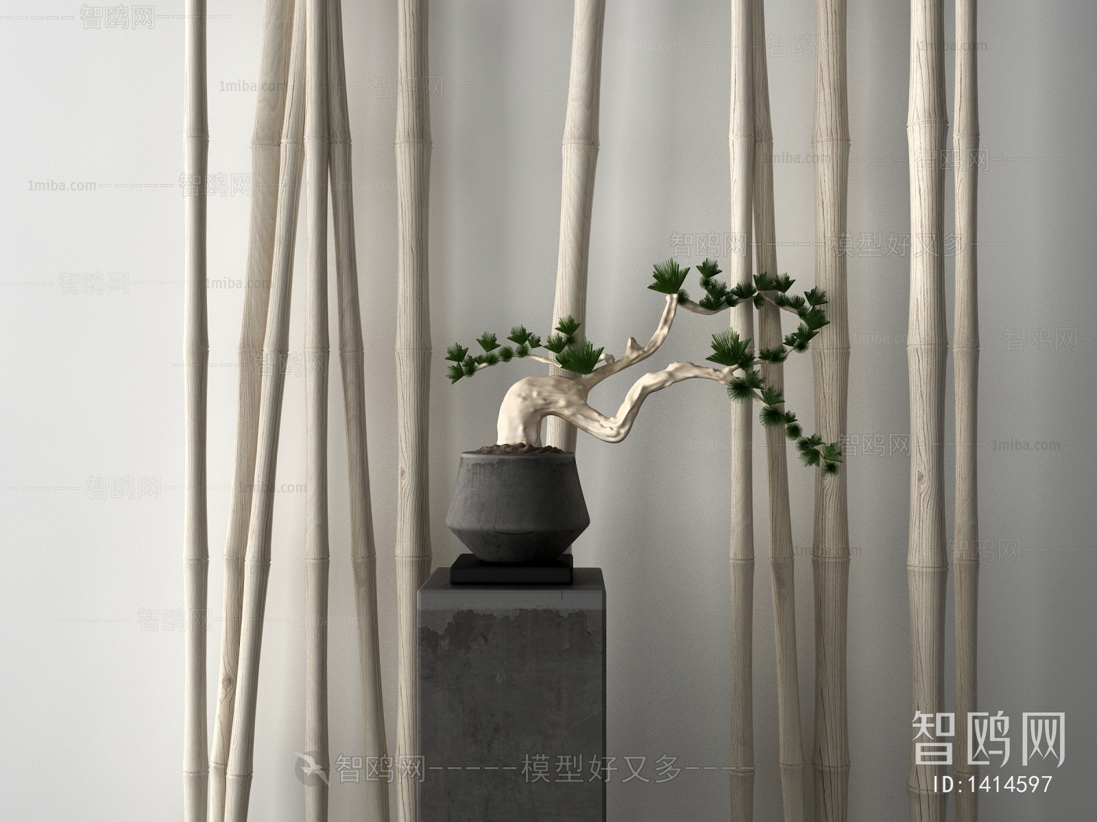 新中式盆栽竹子