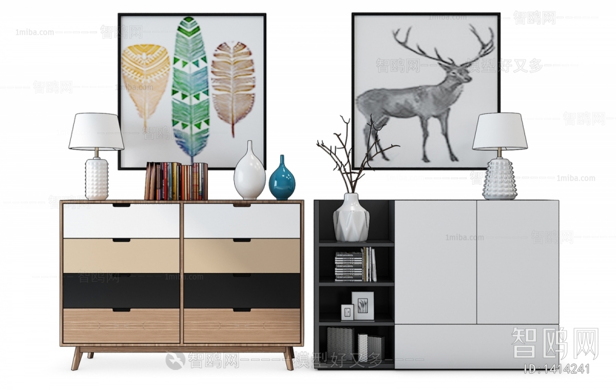 Modern Nordic Style Side Cabinet