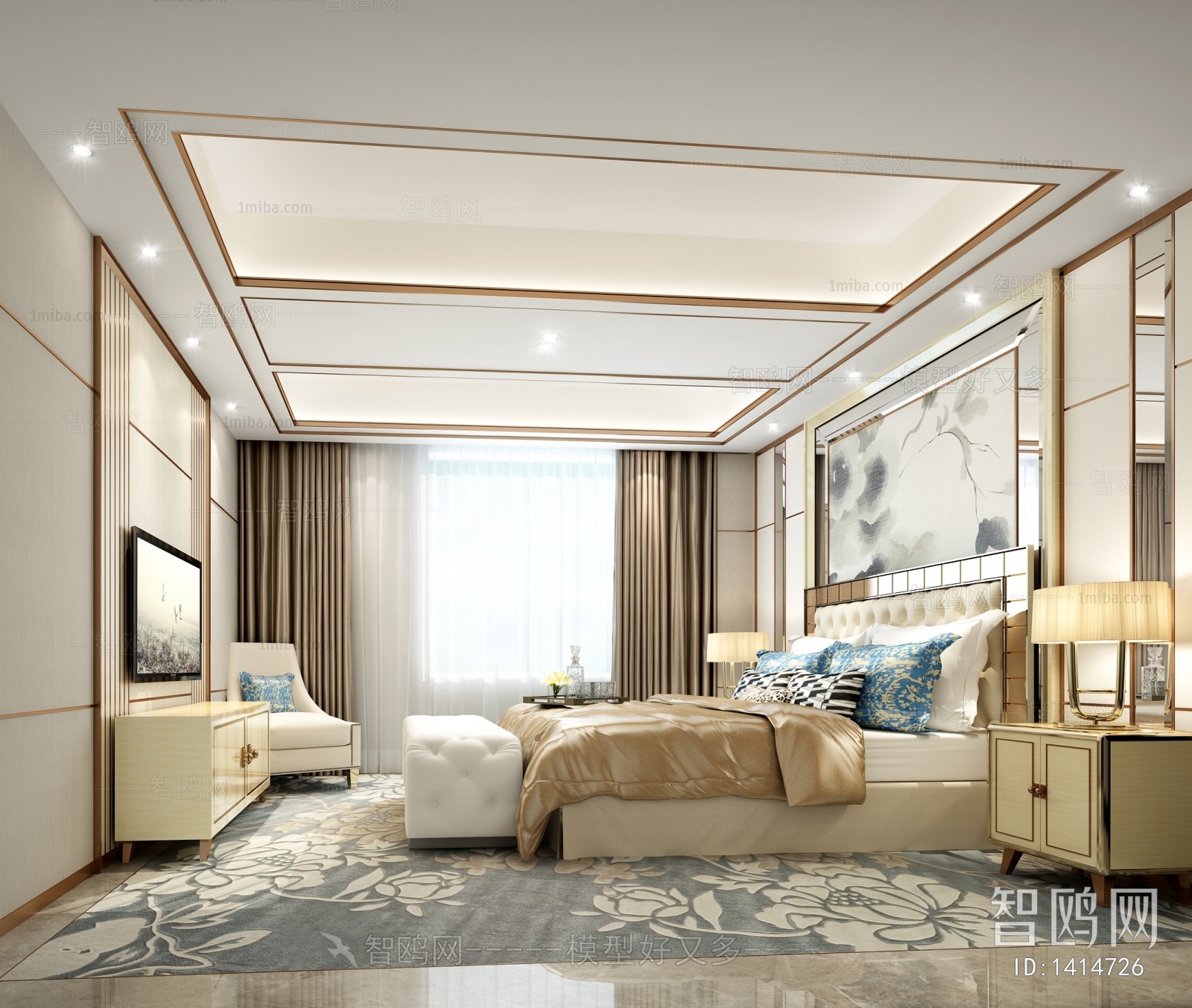 New Chinese Style Bedroom