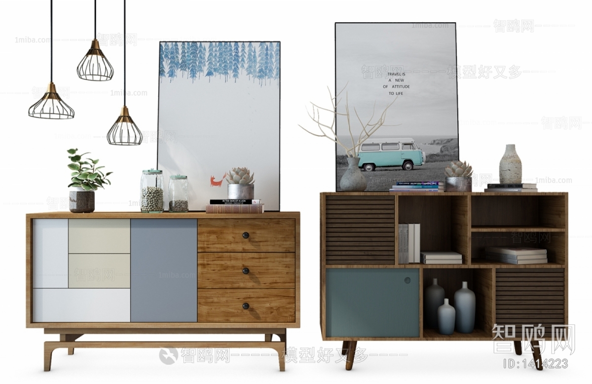 Modern Nordic Style Side Cabinet