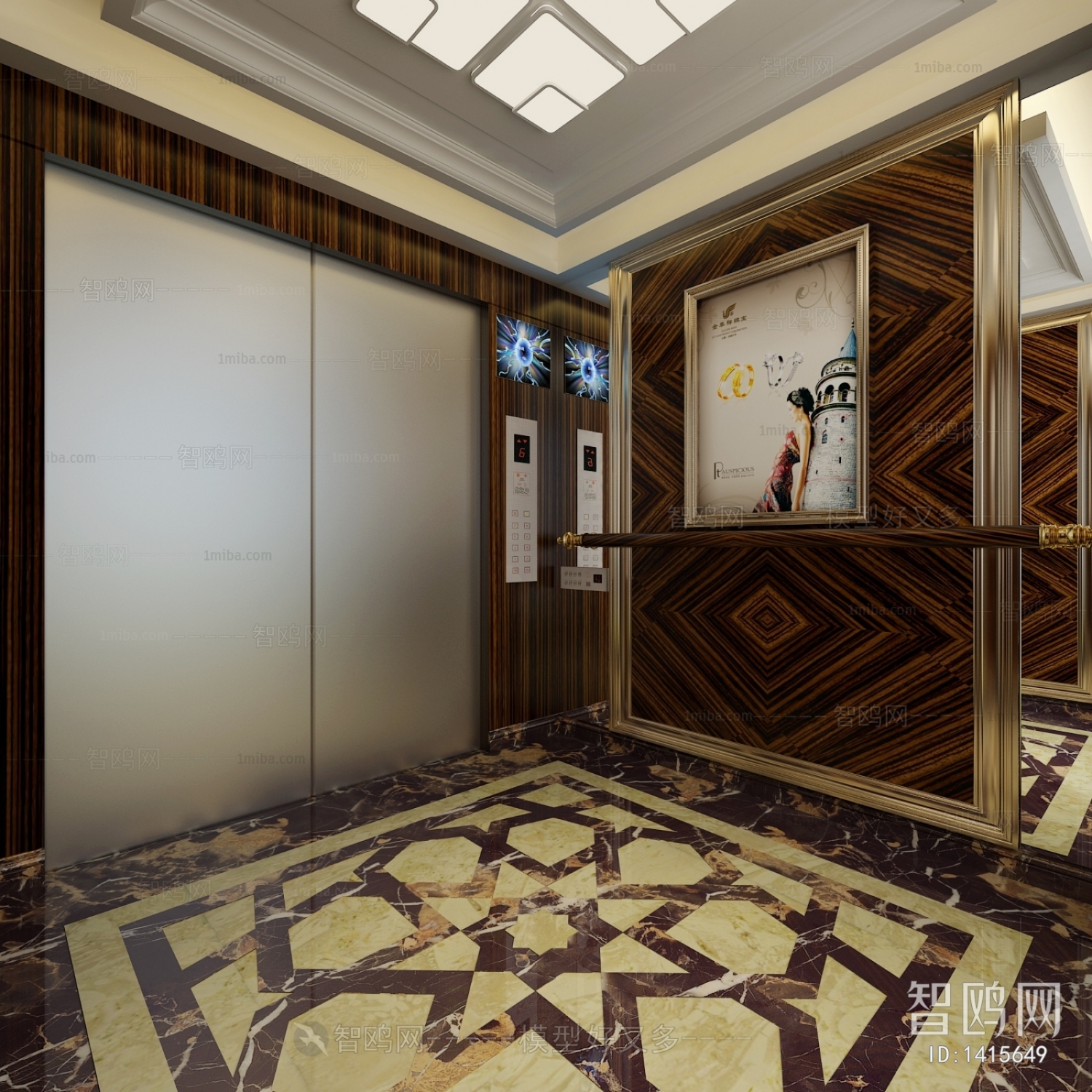 Simple European Style Office Elevator Hall