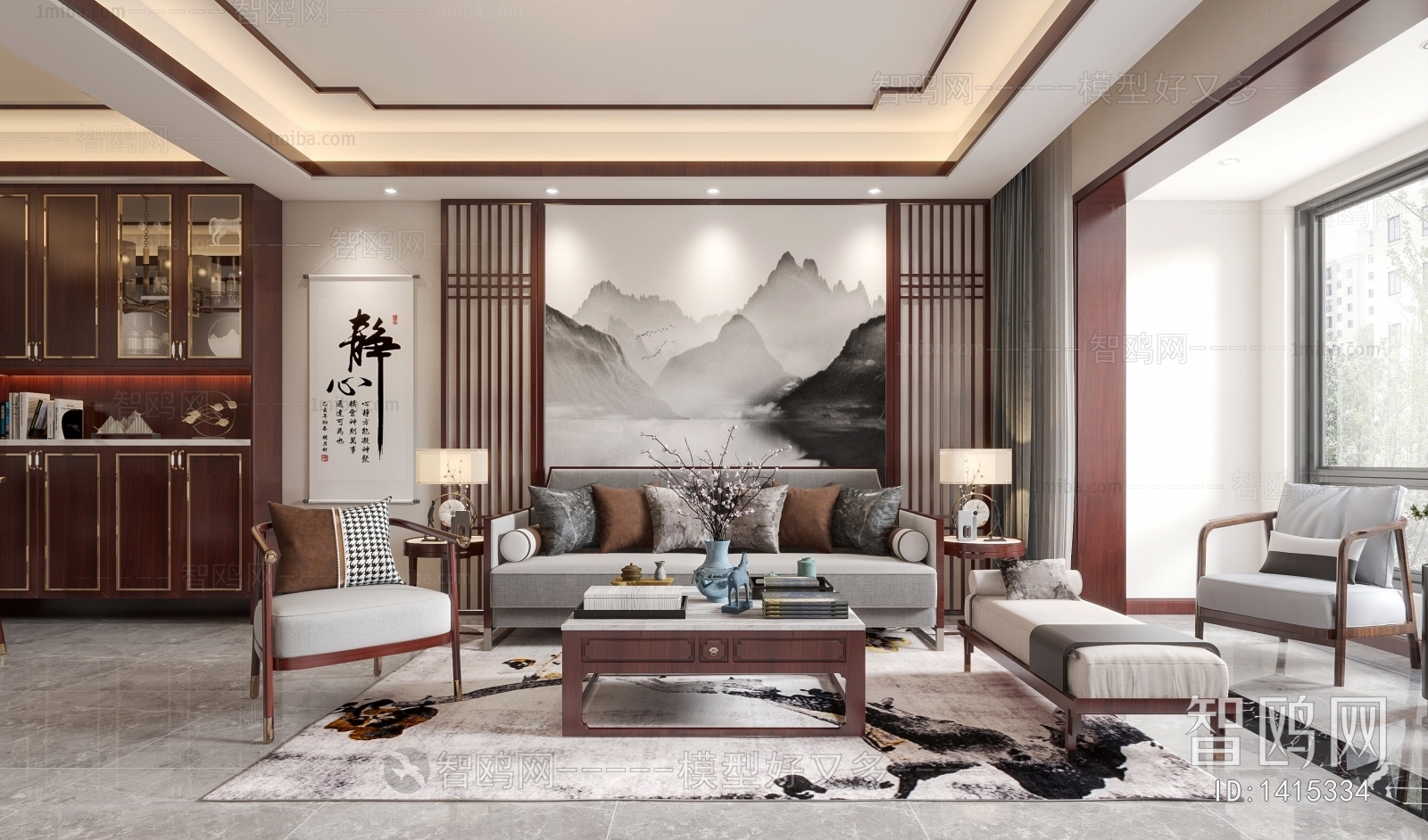 New Chinese Style A Living Room