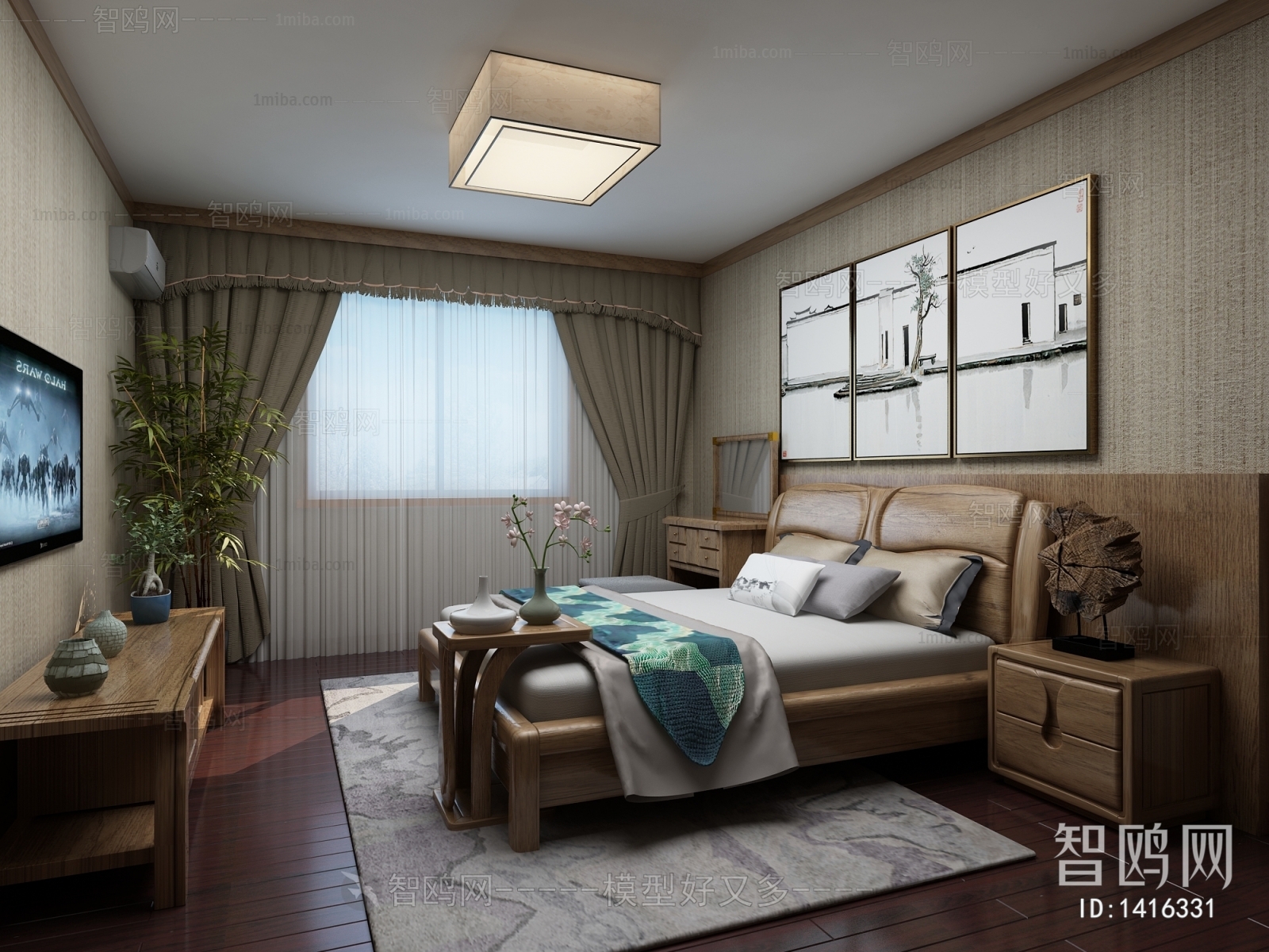 New Chinese Style Bedroom