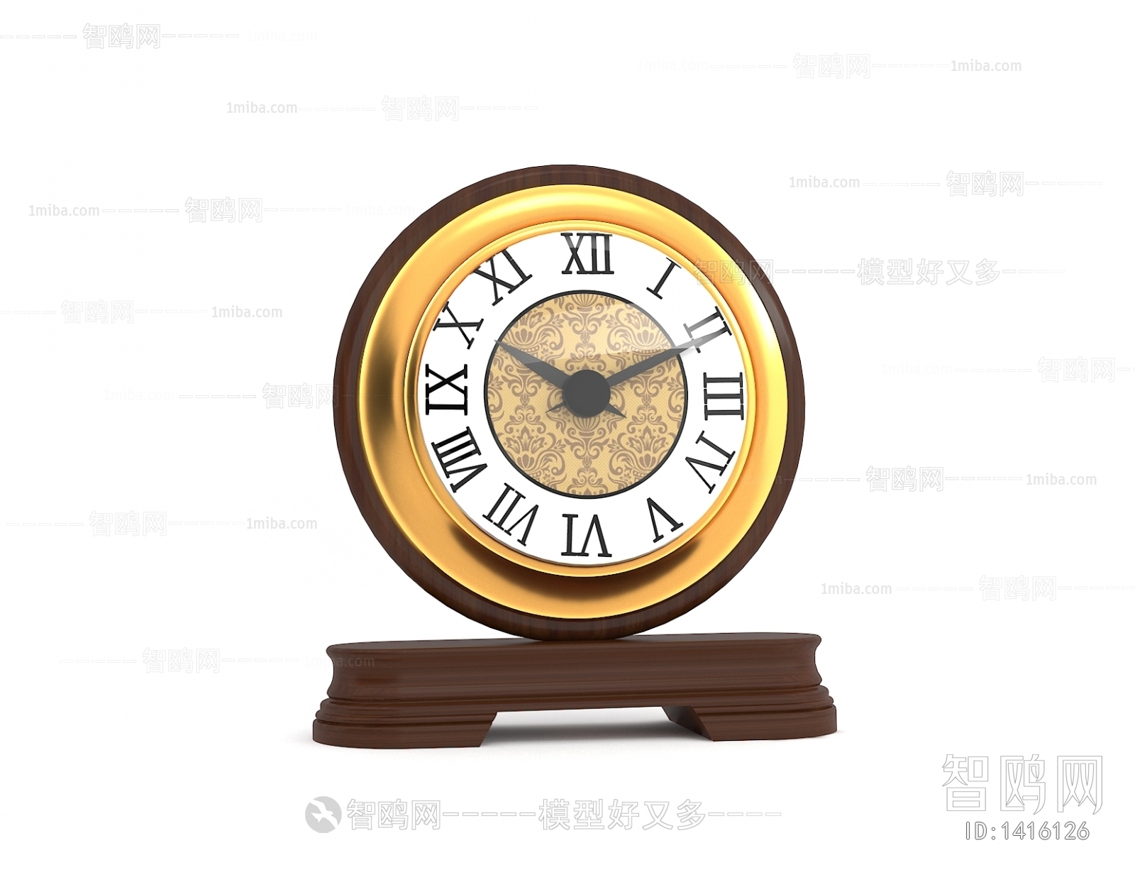 现代黄铜木底复古座钟