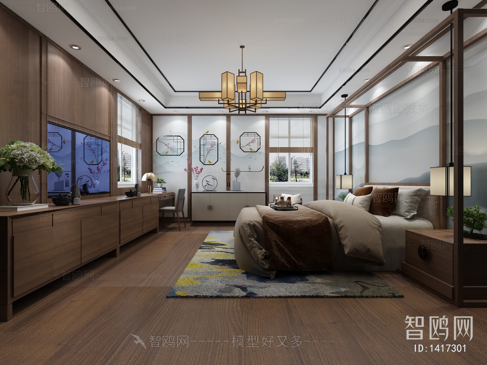 New Chinese Style Bedroom