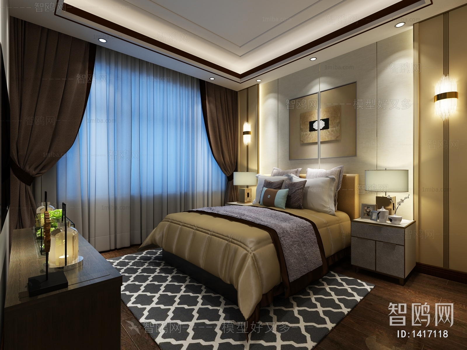 New Chinese Style Bedroom