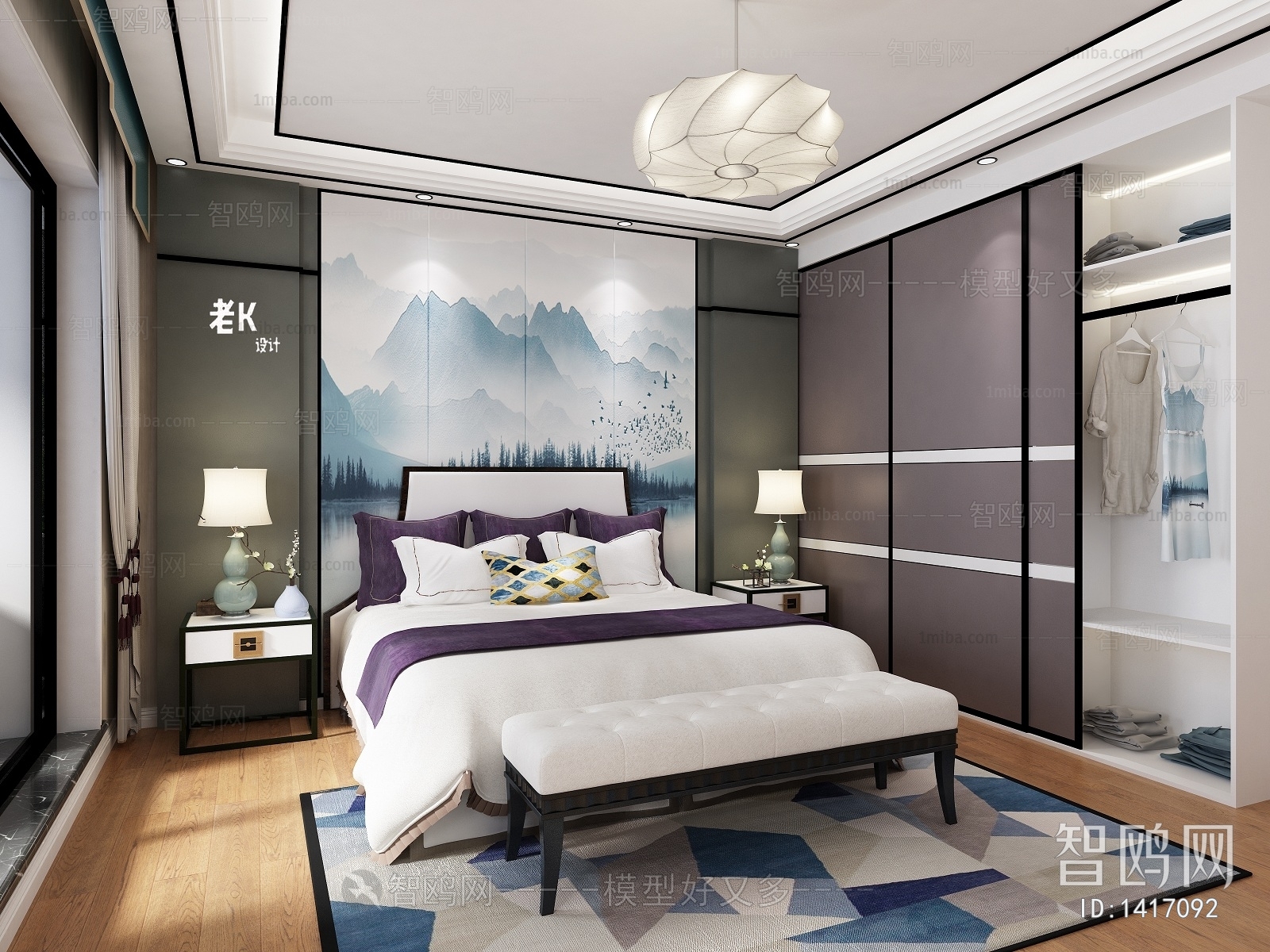 New Chinese Style Bedroom