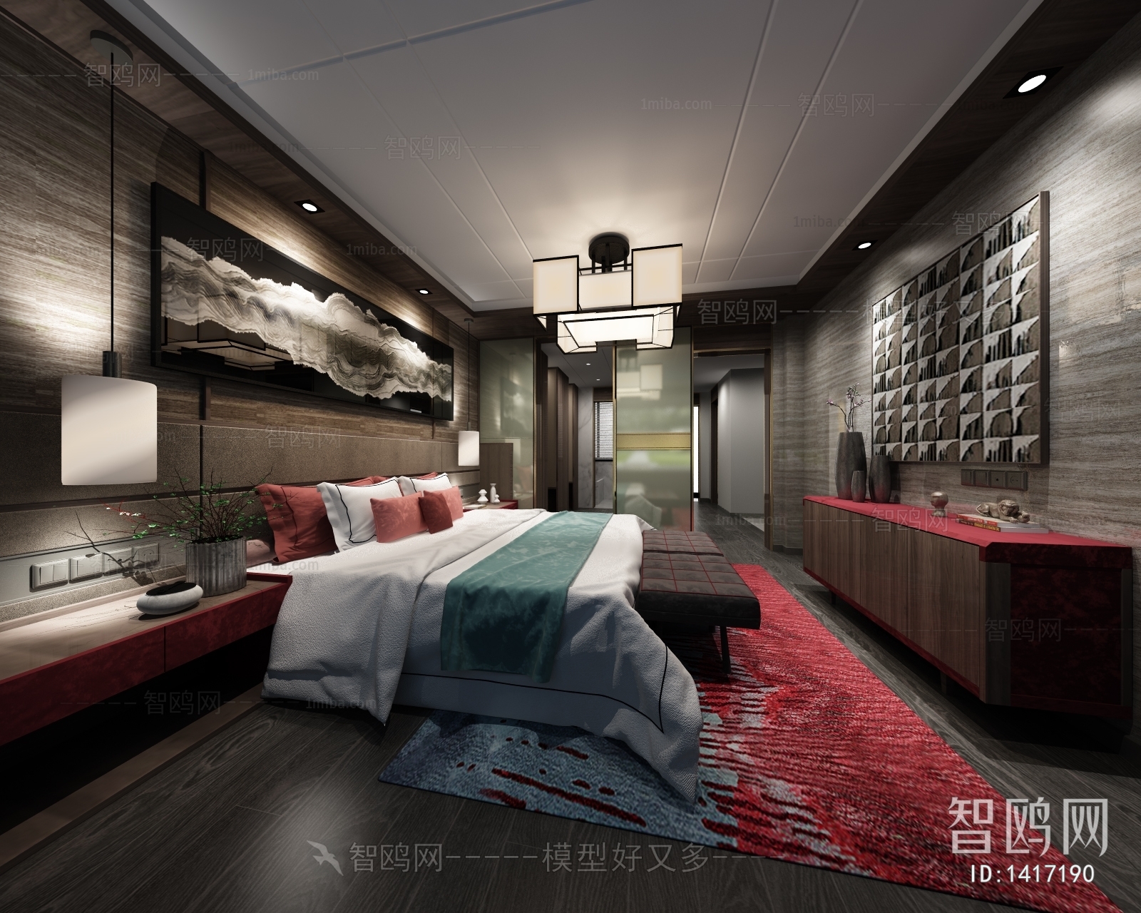 New Chinese Style Bedroom