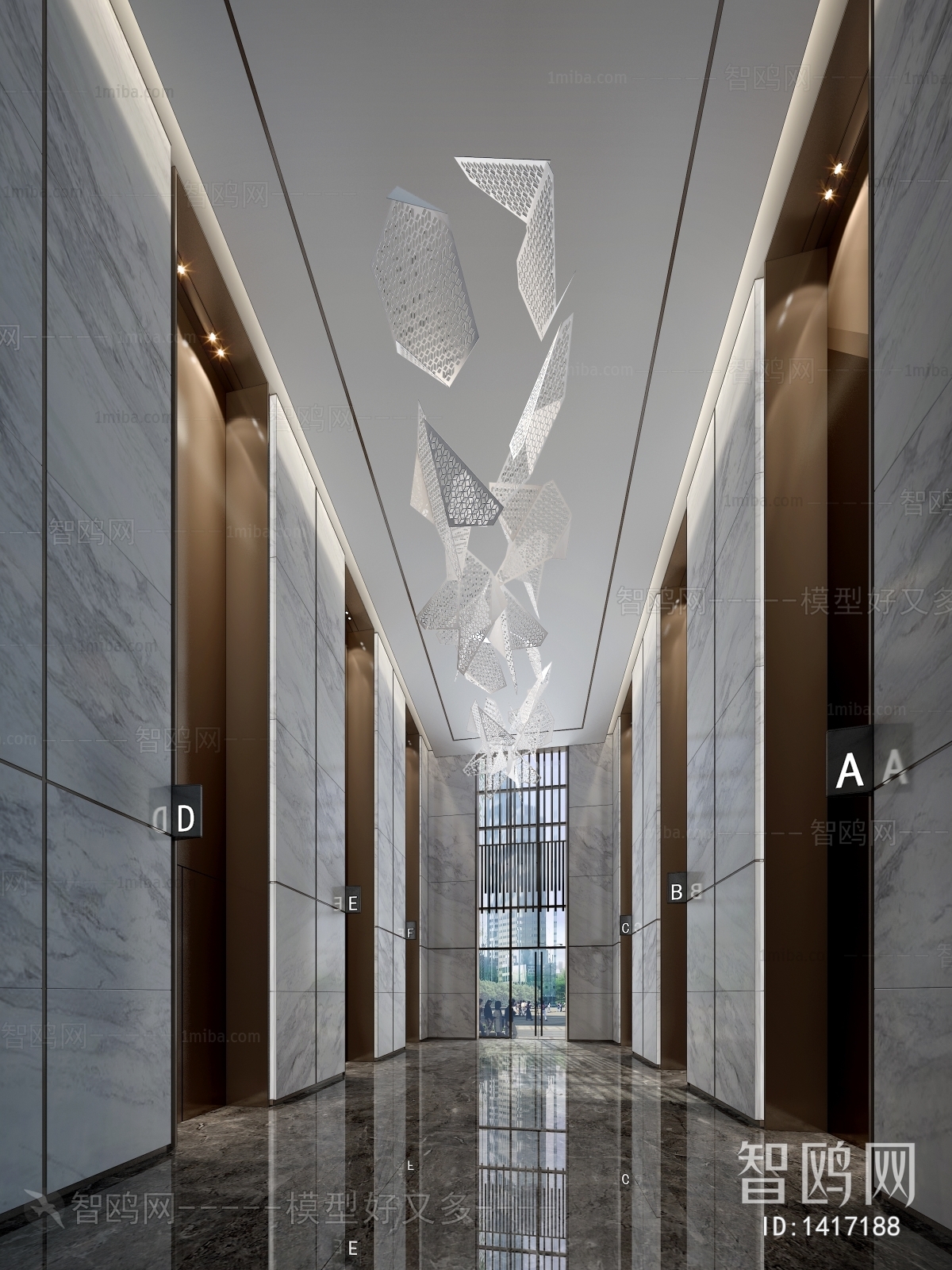 Modern Office Elevator Hall