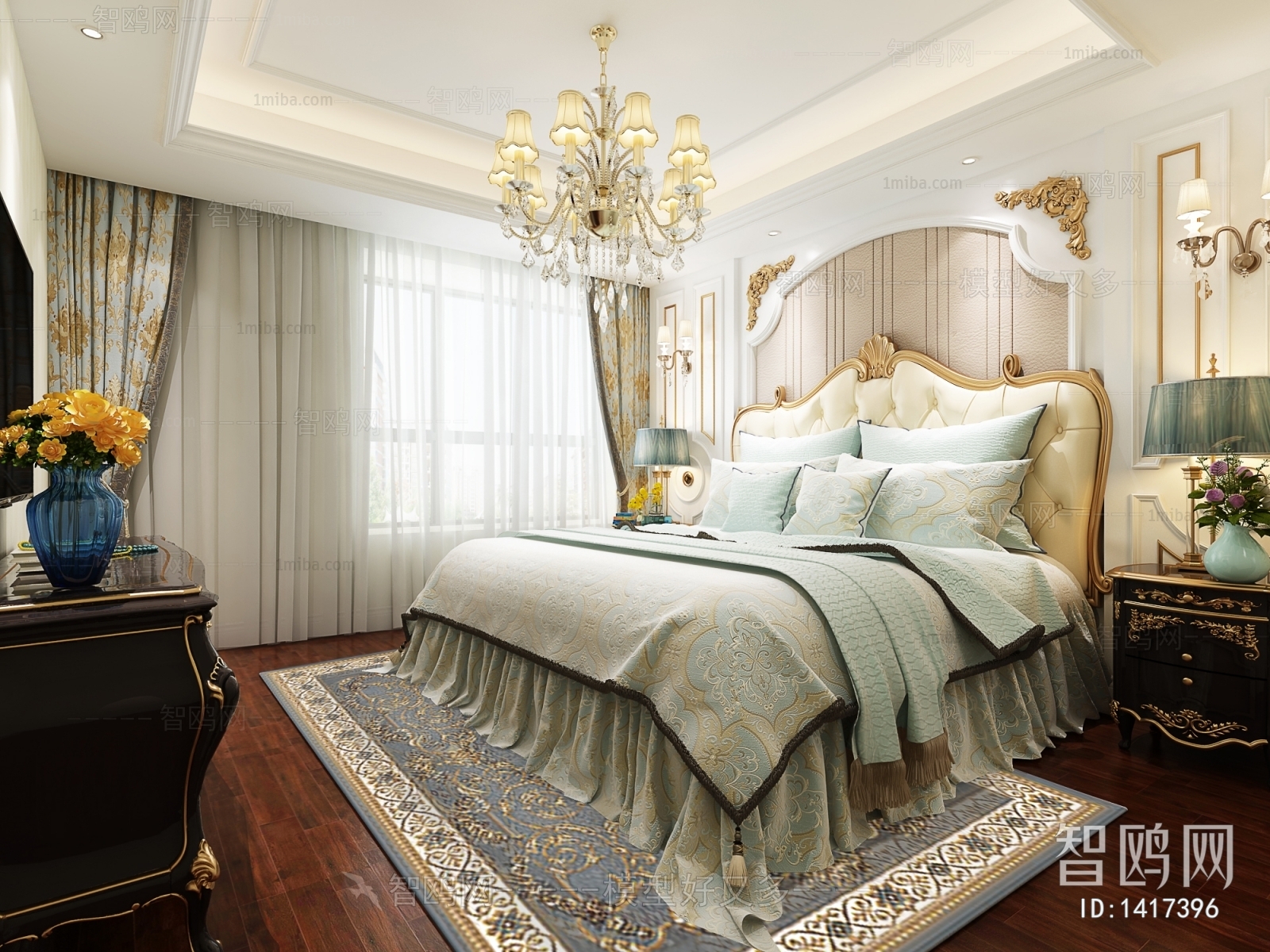 Simple European Style Bedroom