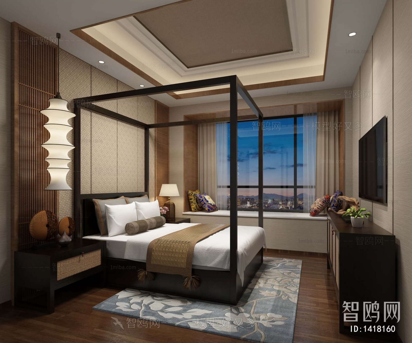 New Chinese Style Bedroom