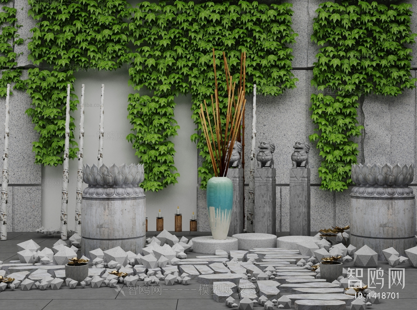 New Chinese Style Courtyard/landscape