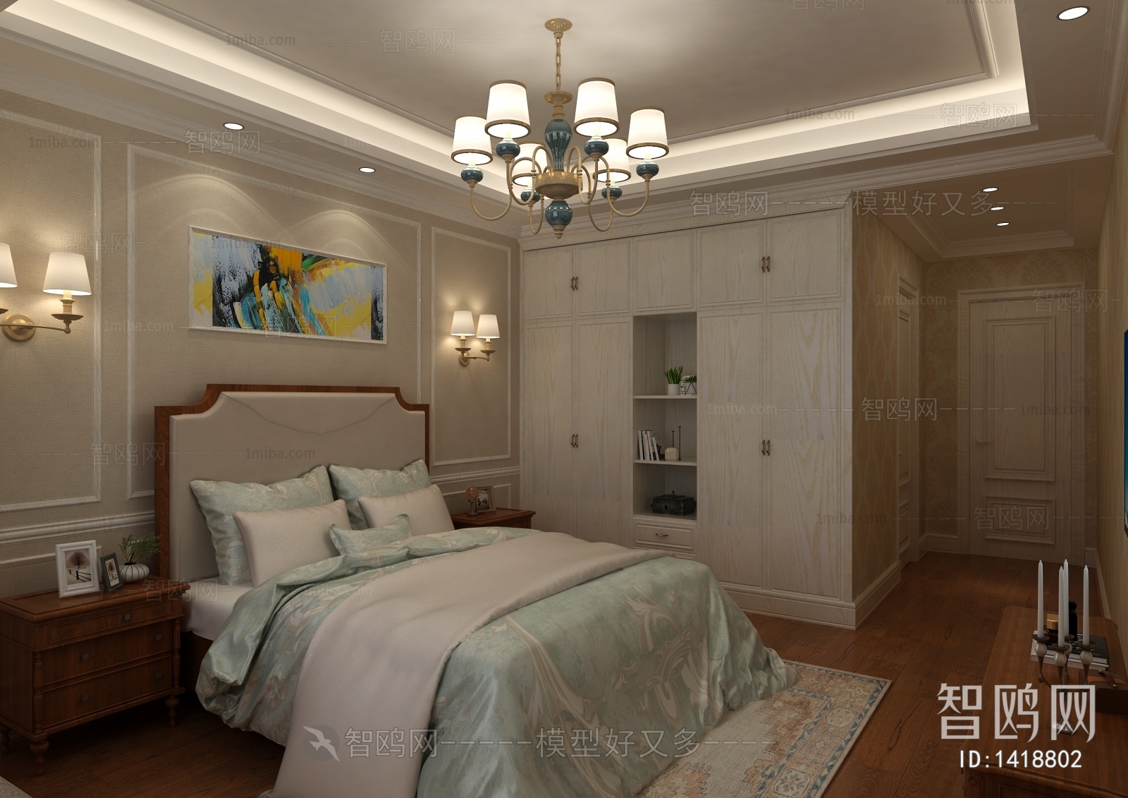 Simple European Style Bedroom